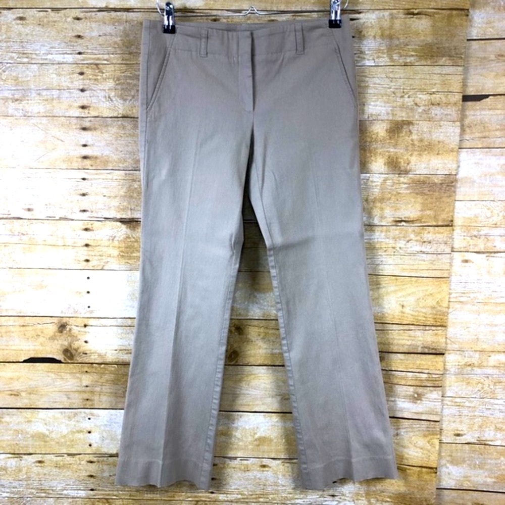 Theory Women’s Stripped Textured Khaki‎ Bootcut Pants 4